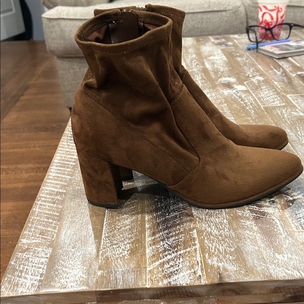 Nine West Chestnut faux Suede Heeled Boots